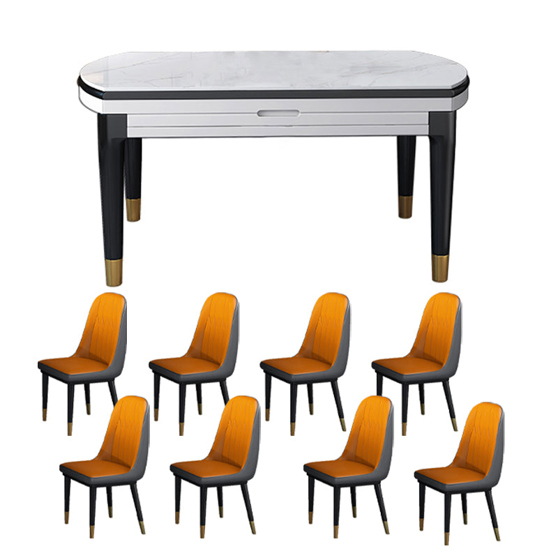 Modern Style Stone Furniture 5/7/9 Pcs 4 Legs Table with Armless Chair