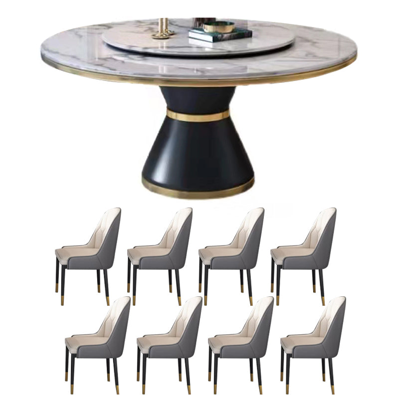 Glam Marble Furniture 5/7/9/11 Standard Height Dining Room Furniture Set for Home