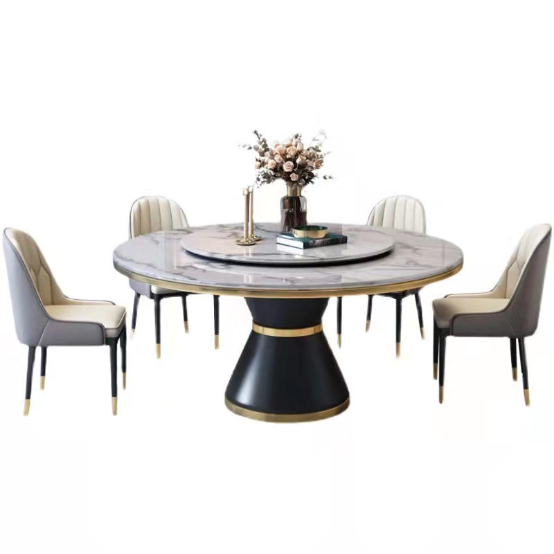 Glam Marble Furniture 5/7/9/11 Standard Height Dining Room Furniture Set for Home