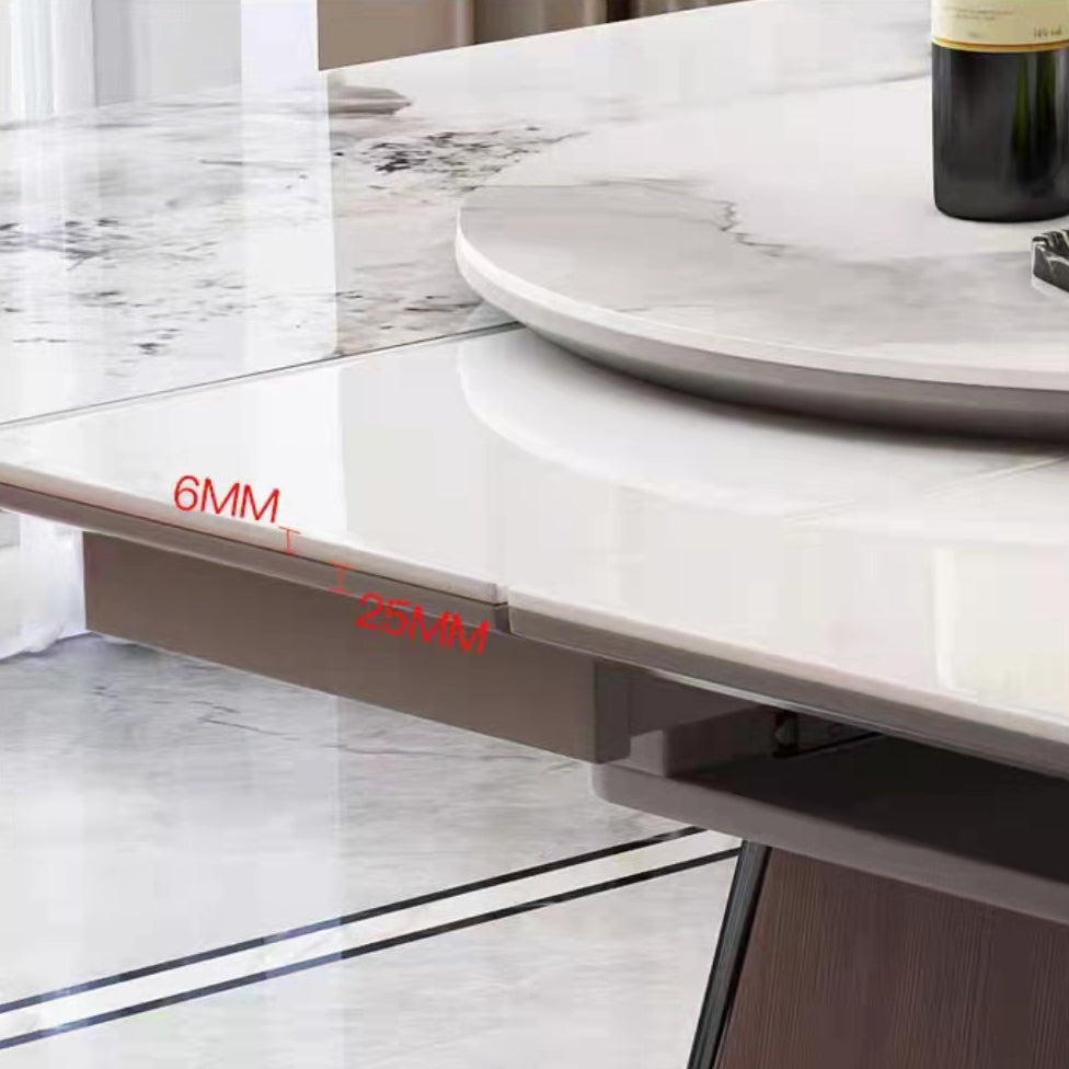 Modern White Stone Top Dining Set 1/5/7 Pieces Dining Table Set with Padded Chairs