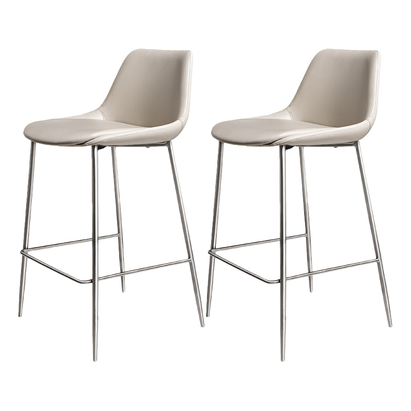 Indoor Faux Leather Bar Chair Contemporary Metal Legs Bar Stools