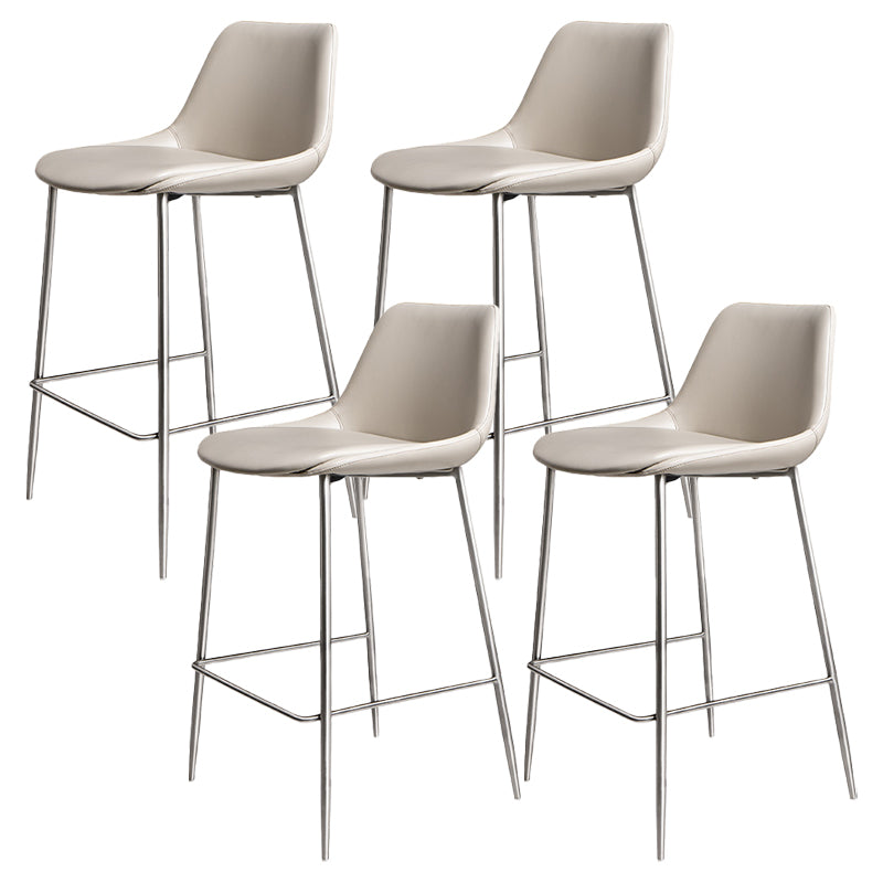 Indoor Faux Leather Bar Chair Contemporary Metal Legs Bar Stools