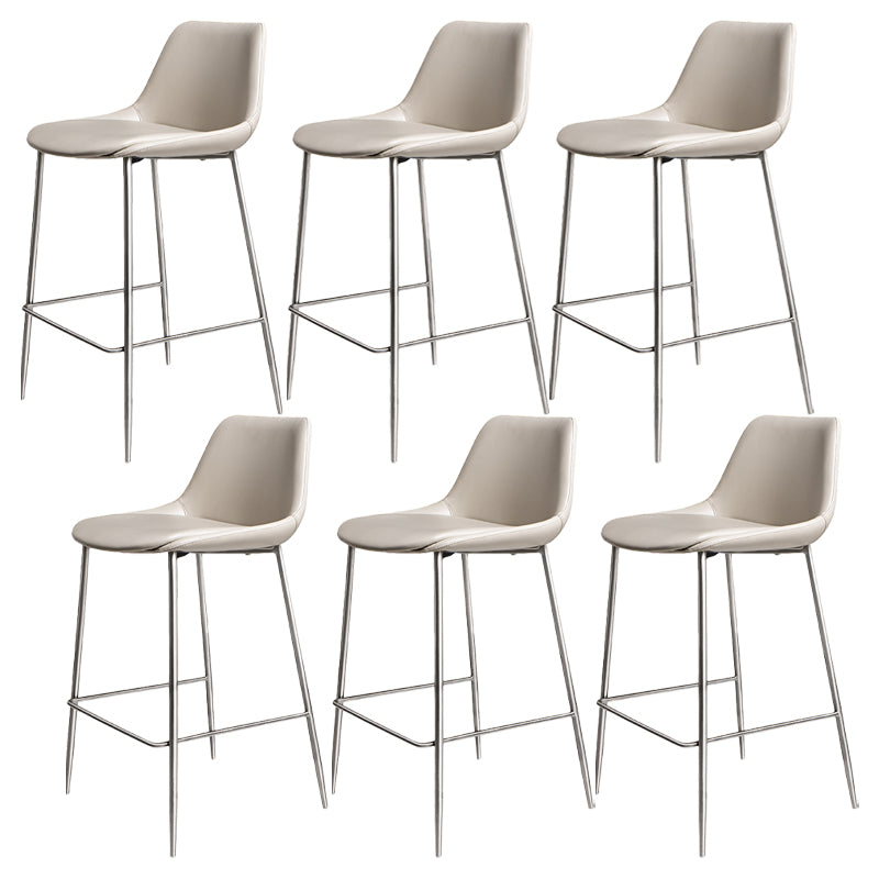 Indoor Faux Leather Bar Chair Contemporary Metal Legs Bar Stools