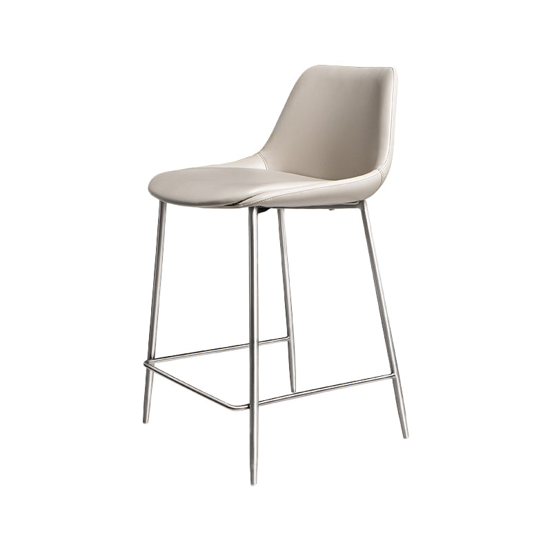 Indoor Faux Leather Bar Chair Contemporary Metal Legs Bar Stools