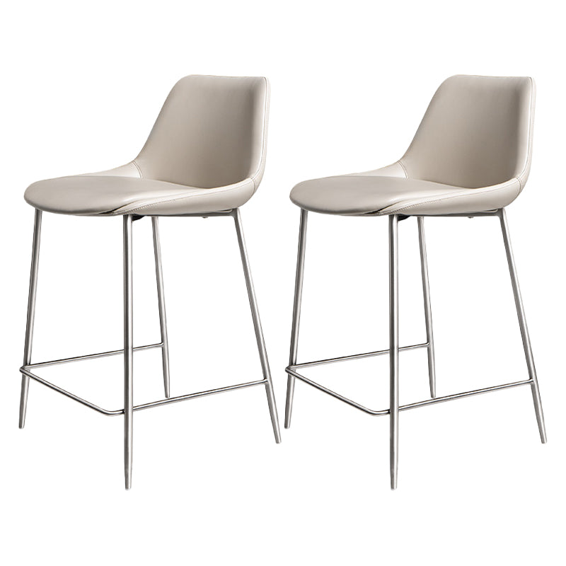 Indoor Faux Leather Bar Chair Contemporary Metal Legs Bar Stools