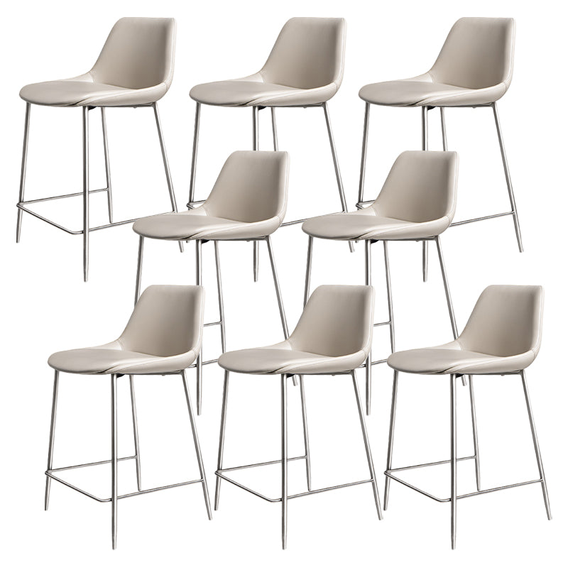 Indoor Faux Leather Bar Chair Contemporary Metal Legs Bar Stools