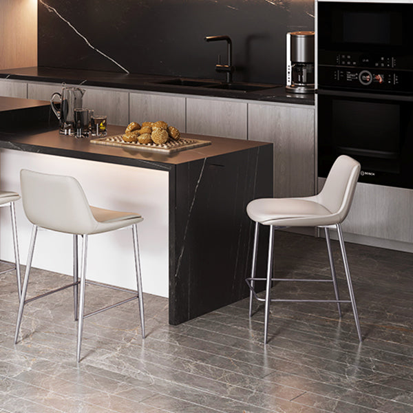 Indoor Faux Leather Bar Chair Contemporary Metal Legs Bar Stools