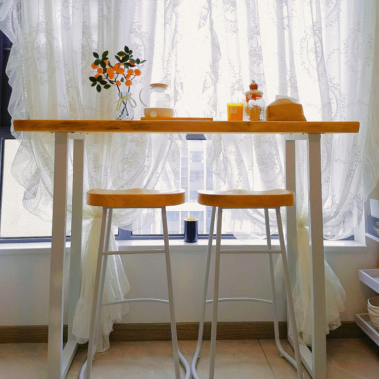 Contemporary Indoor Bar Dining Table Rectangle Wood Top Bar Table