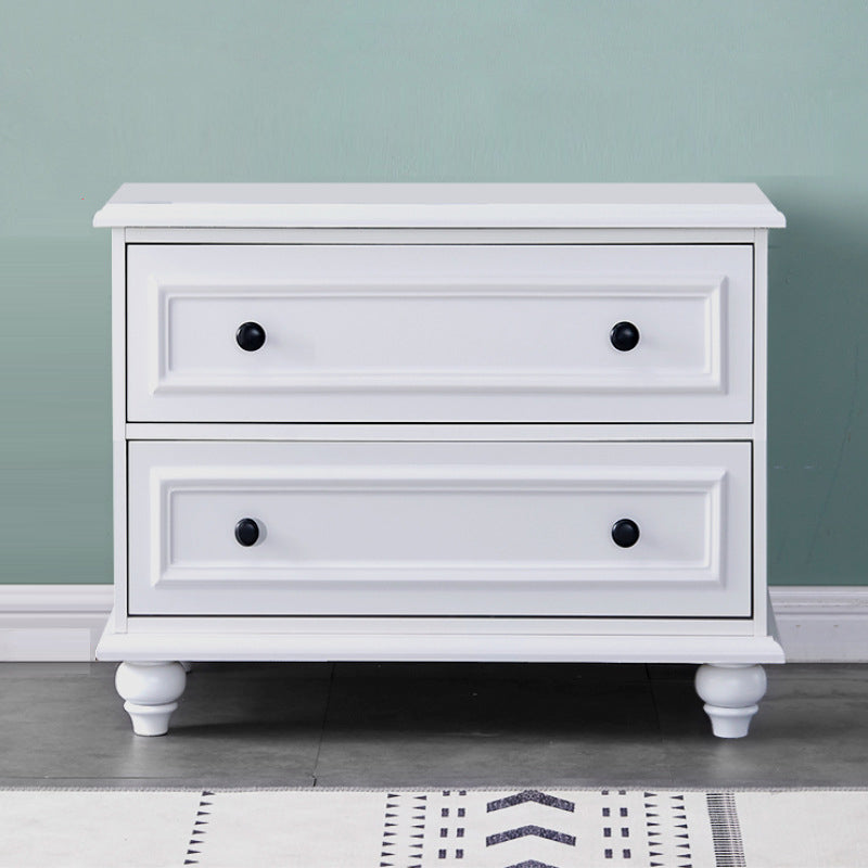 Contemporary Engineered Wood Storage Chest Home Chest in White with Drawers