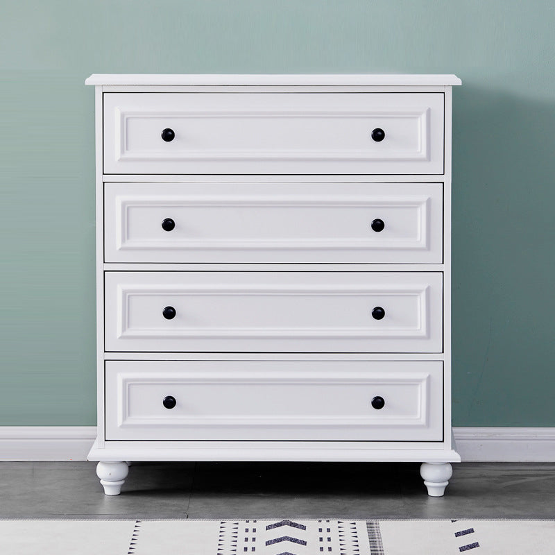 Contemporary Engineered Wood Storage Chest Home Chest in White with Drawers