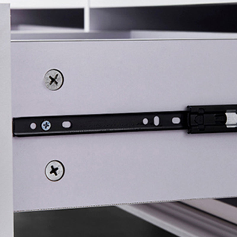 Contemporary Engineered Wood Storage Chest Home Chest in White with Drawers