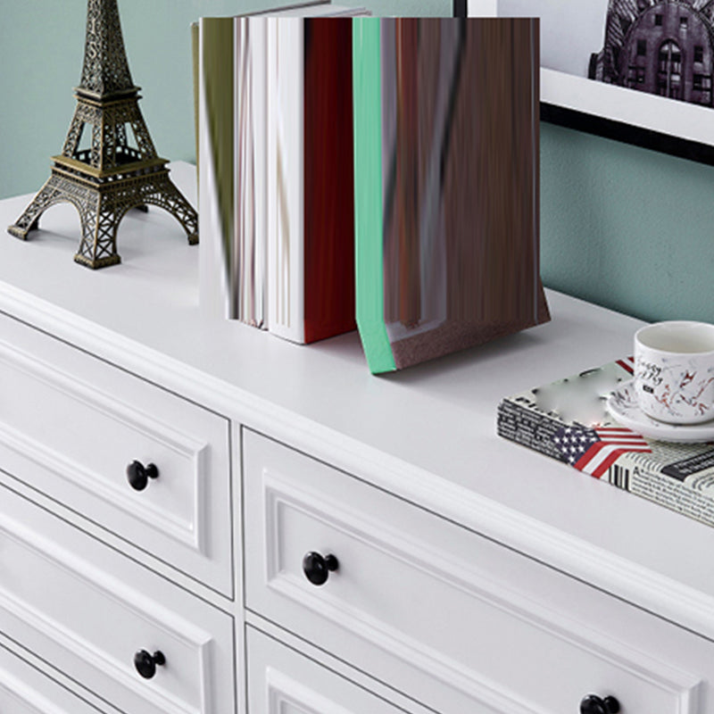 Contemporary Engineered Wood Storage Chest Home Chest in White with Drawers