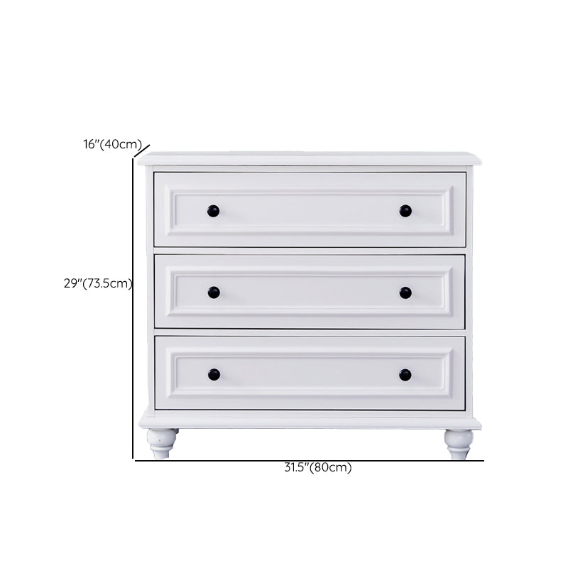 Contemporary Engineered Wood Storage Chest Home Chest in White with Drawers