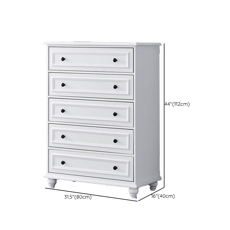 Contemporary Engineered Wood Storage Chest Home Chest in White with Drawers