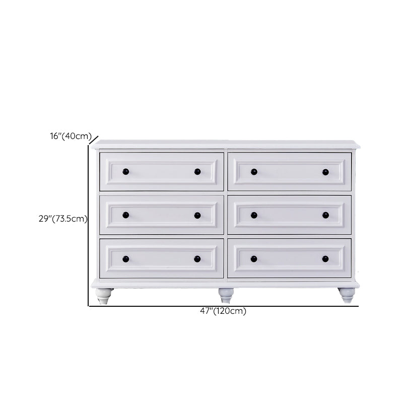 Contemporary Engineered Wood Storage Chest Home Chest in White with Drawers