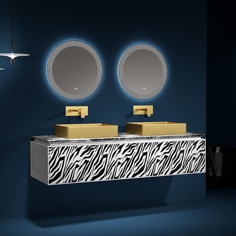 Modern Bathroom Sink with Pop-Up Drain Metal Rectangular Vessel Bathroom Sink