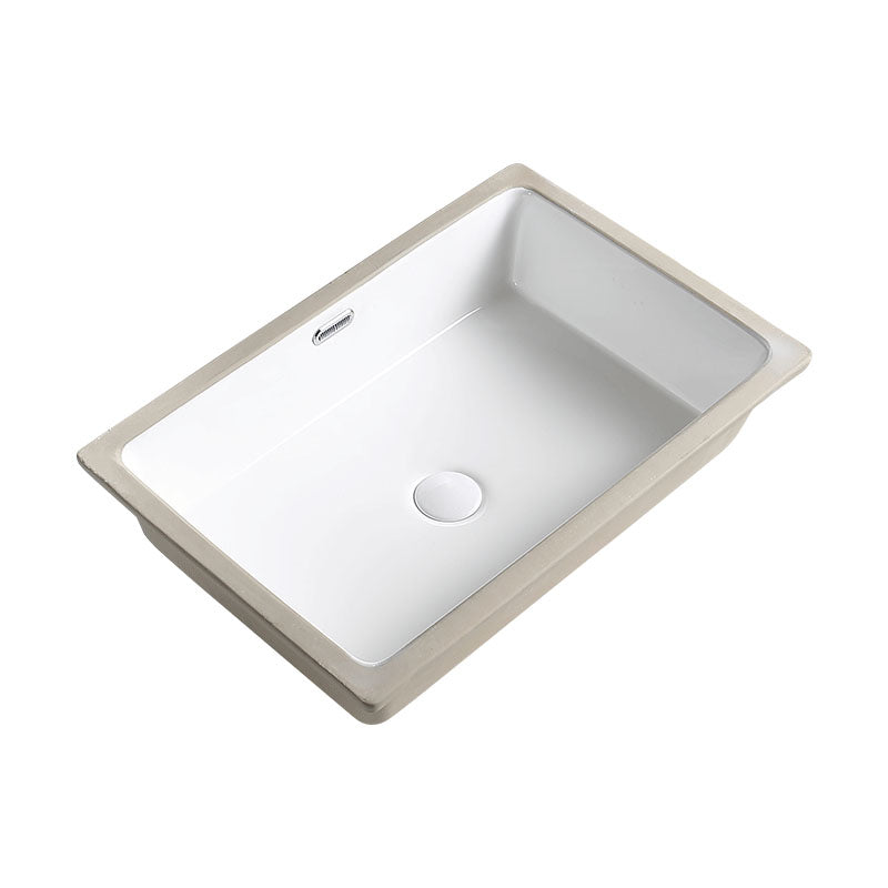 Modern Undermount Bathroom Sink Porcelain with Pop-Up Drain Basin Sink