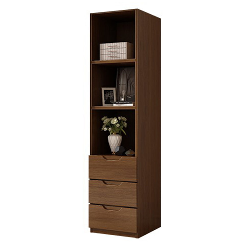 Solid Wood Wardrobe Armoire Contemporary Brown Storage Cabinet