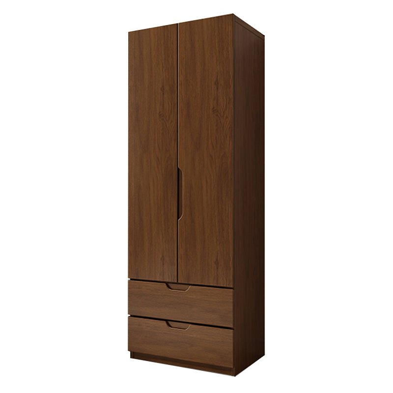 Solid Wood Wardrobe Armoire Contemporary Brown Storage Cabinet