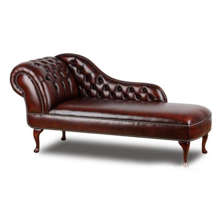 Traditional Chaise Lounge Couch Tufted Rolled Arm Chaise Lounge
