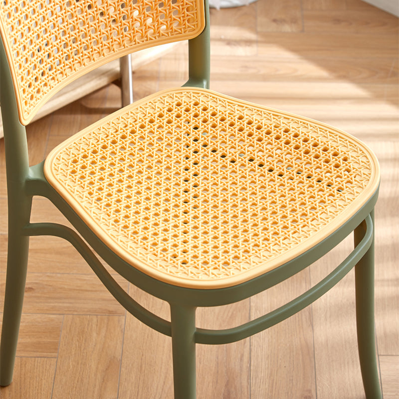 Tropical Plastic Outdoor Bistro Chairs Stacking Outdoors Dining Chairs Water Proof