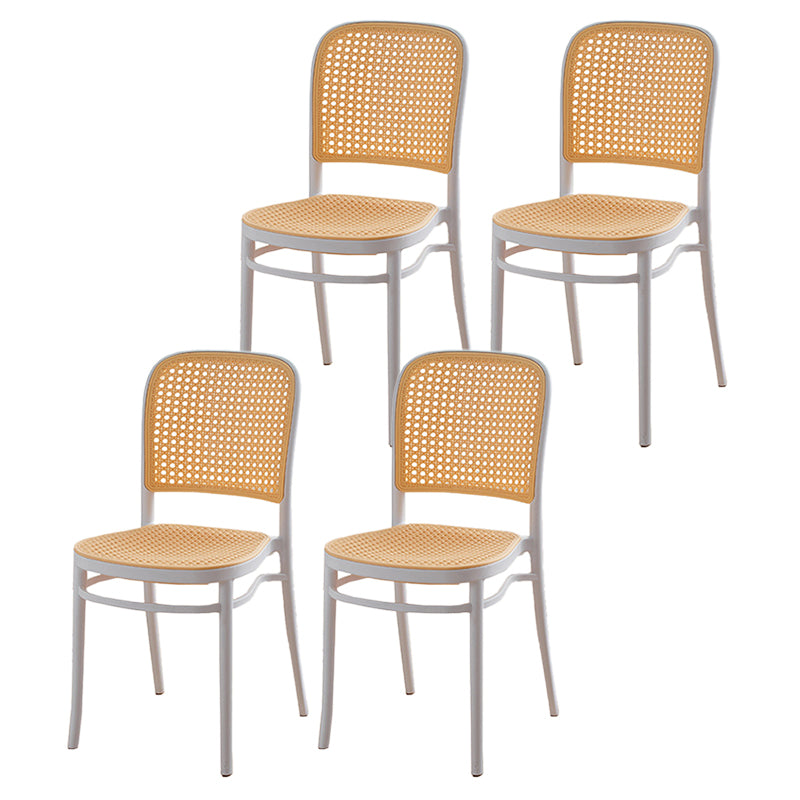 Tropical Plastic Outdoor Bistro Chairs Stacking Outdoors Dining Chairs Water Proof