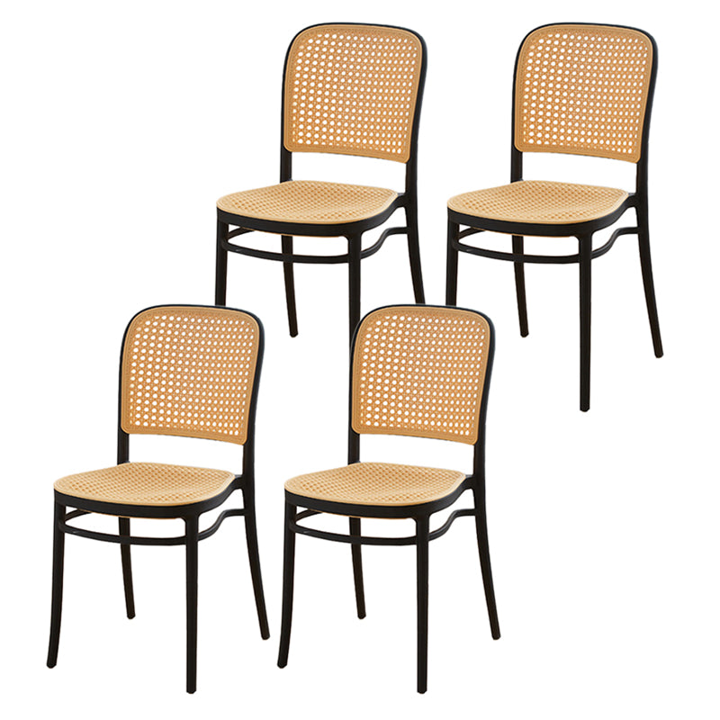 Tropical Plastic Outdoor Bistro Chairs Stacking Outdoors Dining Chairs Water Proof