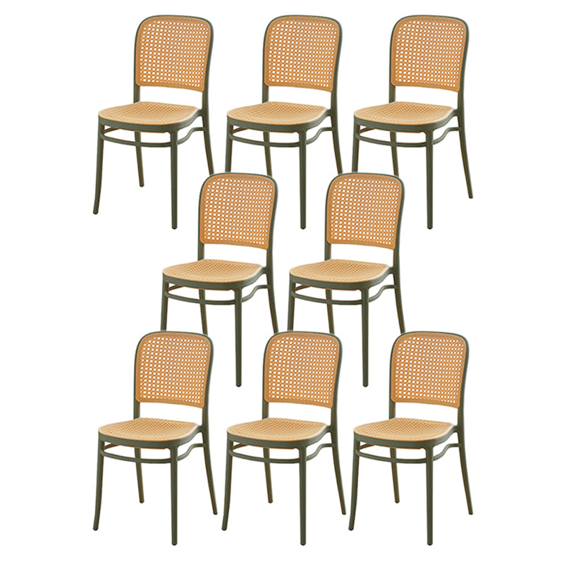 Tropical Plastic Outdoor Bistro Chairs Stacking Outdoors Dining Chairs Water Proof