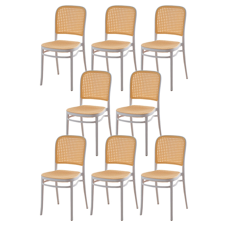 Tropical Plastic Outdoor Bistro Chairs Stacking Outdoors Dining Chairs Water Proof