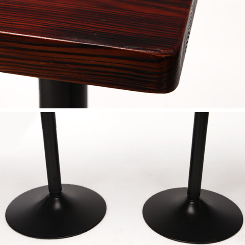 Brown Wood Round Pub Table Set 1/3 Pieces Contemporary Indoor Bar Table Set