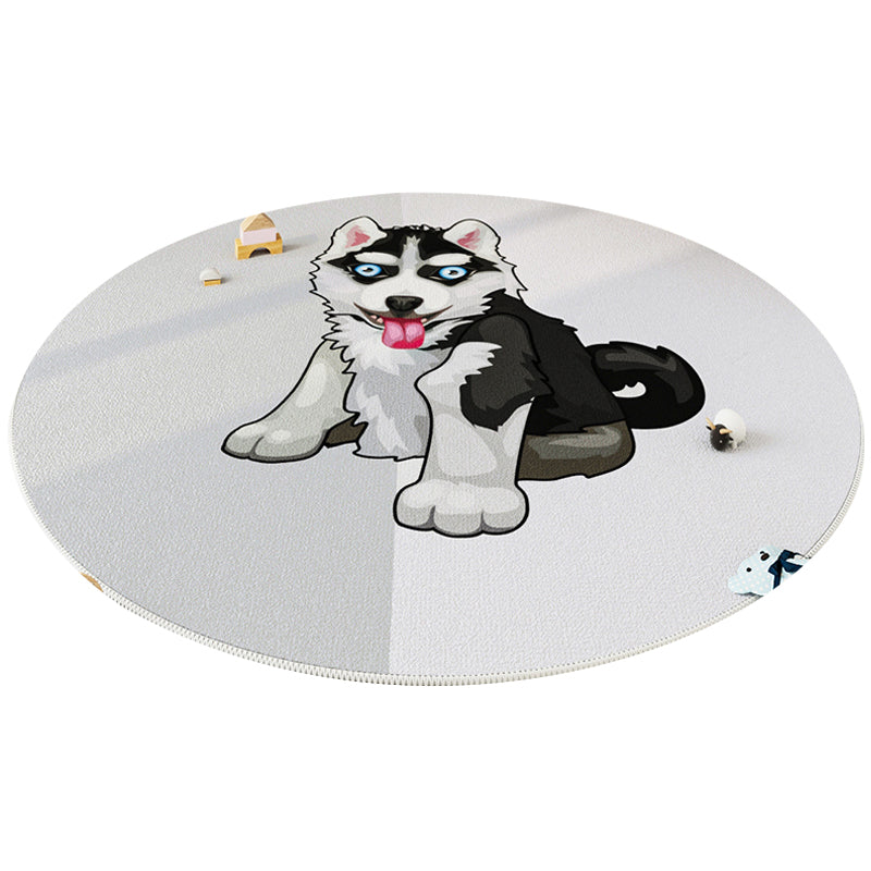 Modern Carpet Round Animal Printed Area Rug Non-Slip Backing Adult Polyster