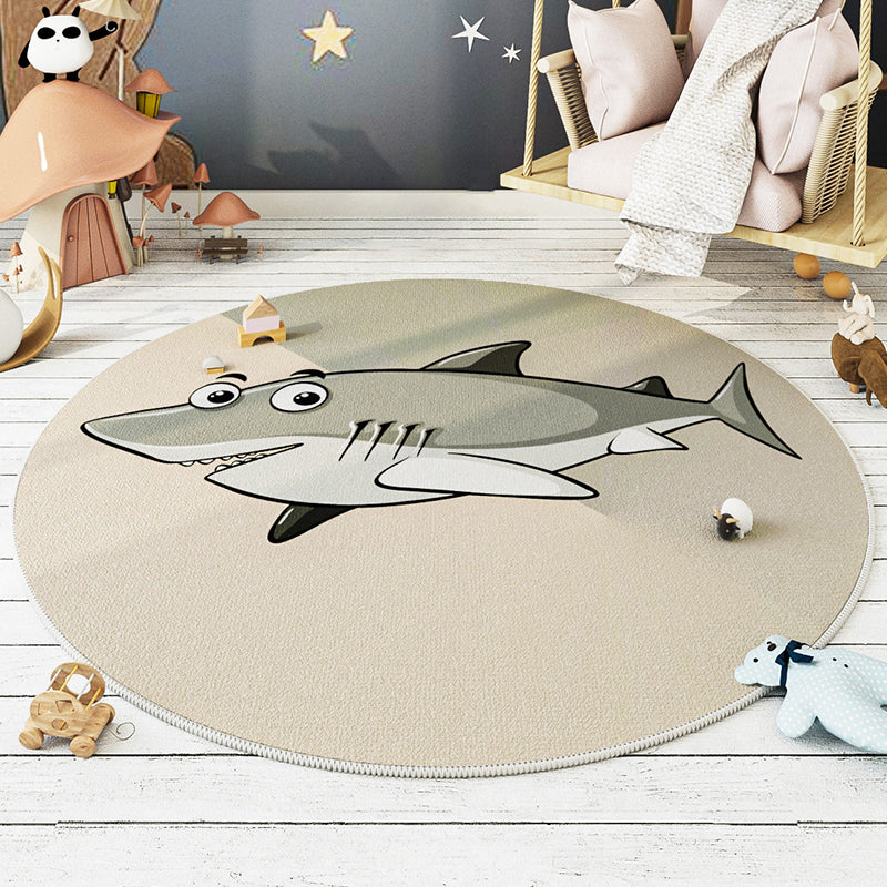 Modern Carpet Round Animal Printed Area Rug Non-Slip Backing Adult Polyster