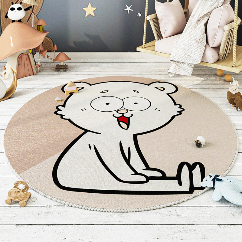 Modern Carpet Round Animal Printed Area Rug Non-Slip Backing Adult Polyster
