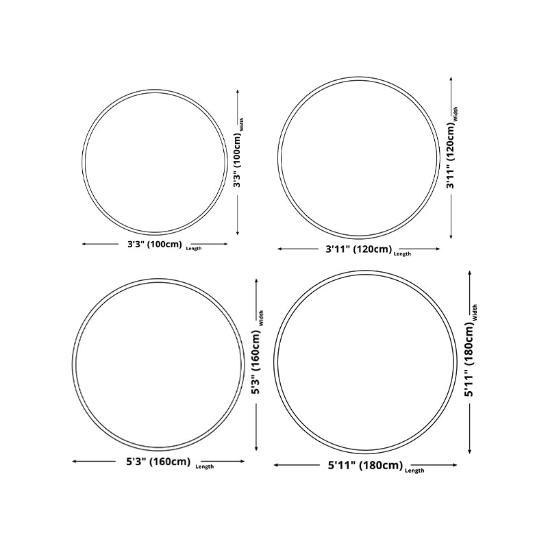 Modern Carpet Round Animal Printed Area Rug Non-Slip Backing Adult Polyster