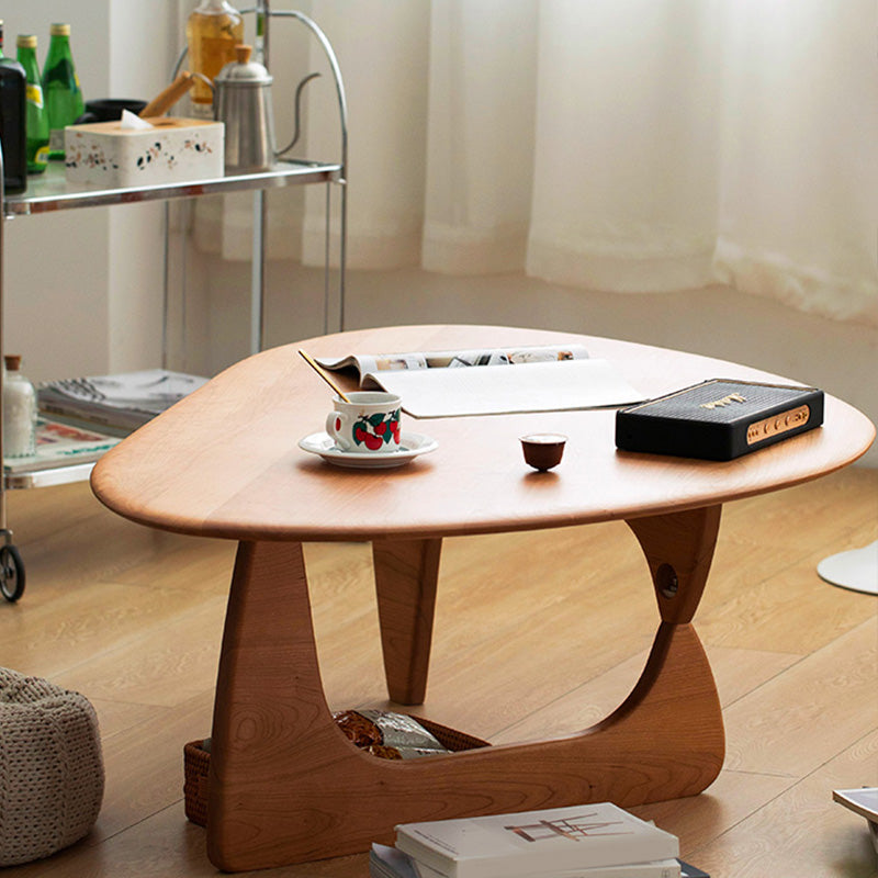 Abstract Coffee Table Contemporary Solid Wood Cocktail Table