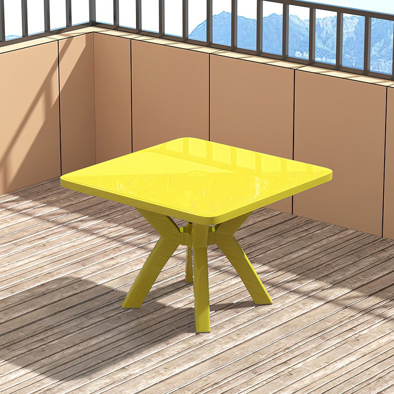 Modern Water Resistant Dining Table Plastic Square Patio Table