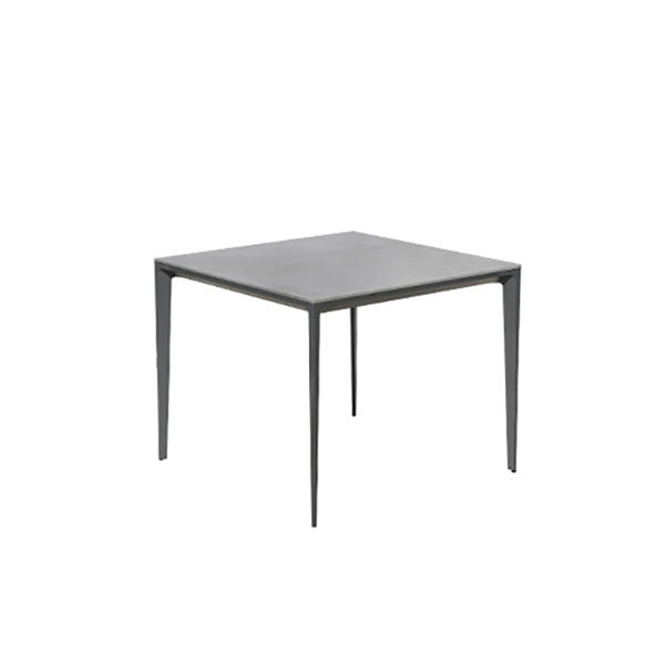 Modern Style Stone Courtyard Table Geometric Aluminum Base Outdoor Table