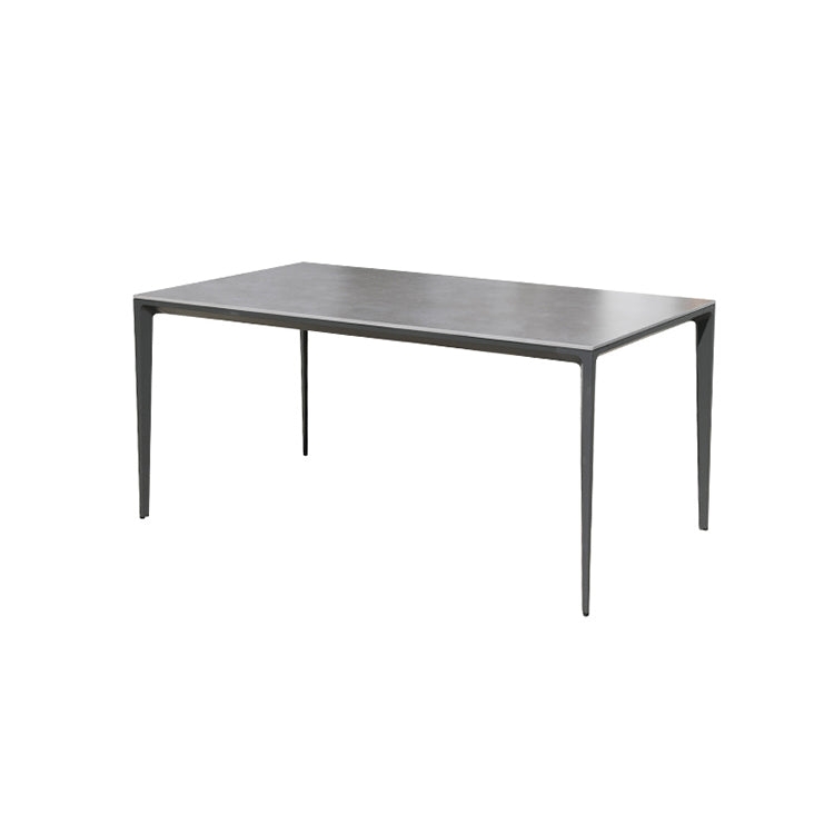 Modern Style Stone Courtyard Table Geometric Aluminum Base Outdoor Table