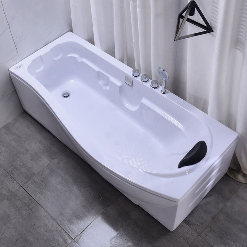 Modern Rectangular Bathtub Stand Alone Acrylic White Soaking Bath