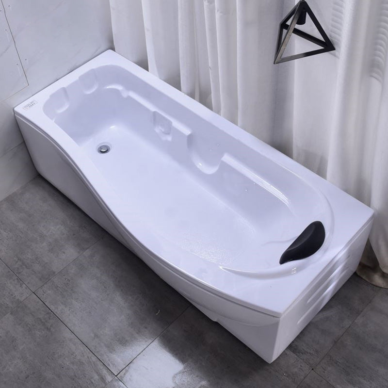 Modern Rectangular Bathtub Stand Alone Acrylic White Soaking Bath