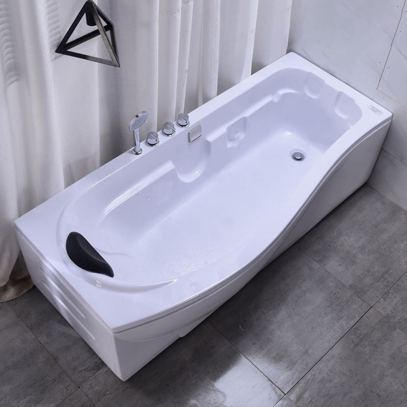 Modern Rectangular Bathtub Stand Alone Acrylic White Soaking Bath