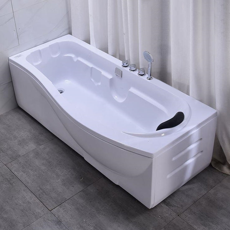 Modern Rectangular Bathtub Stand Alone Acrylic White Soaking Bath