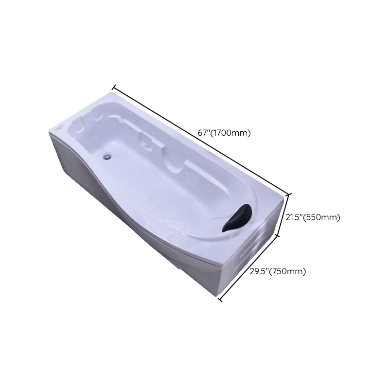 Modern Rectangular Bathtub Stand Alone Acrylic White Soaking Bath