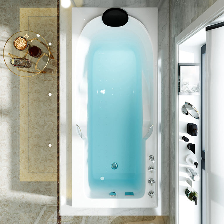 Modern Acrylic Rectangular Bathtub White Drop-in Soaking Bath