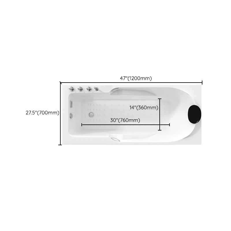 Modern Acrylic Rectangular Bathtub White Drop-in Soaking Bath