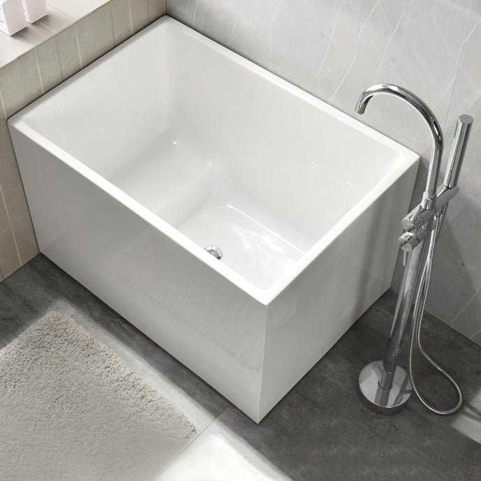 Back to Wall Soaking Bathtub Rectangular Modern Bath Tub (Board not Included)