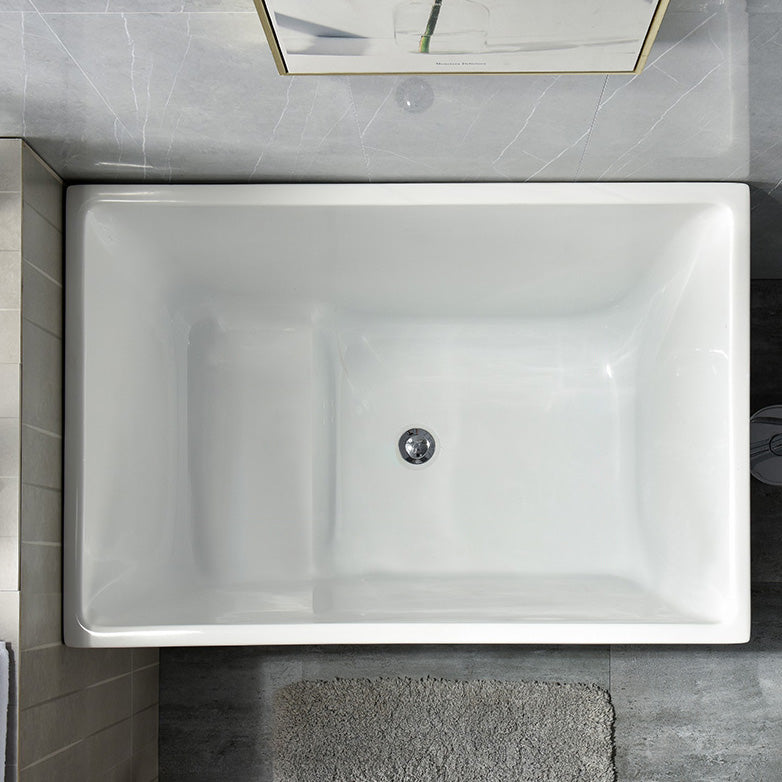 Back to Wall Soaking Bathtub Rectangular Modern Bath Tub (Board not Included)