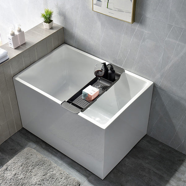 Back to Wall Soaking Bathtub Rectangular Modern Bath Tub (Board not Included)