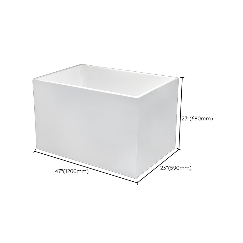 Back to Wall Soaking Bathtub Rectangular Modern Bath Tub (Board not Included)