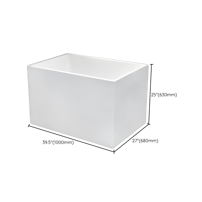 Back to Wall Soaking Bathtub Rectangular Modern Bath Tub (Board not Included)